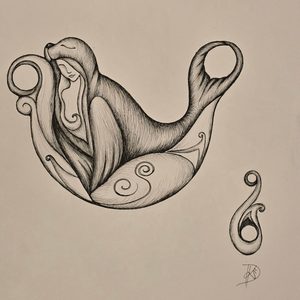 Selkie, boucles d'oreilles, argent 925/1000