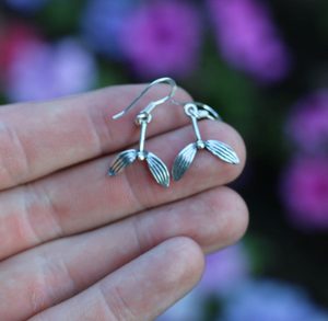 Druid Mistletoe, earrings, silver