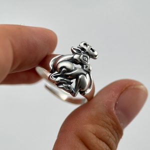 SCYTHIAN DEER, adjustable ring, silver 925/1000