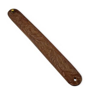 Oak leaves, leather bracelet - dark brown