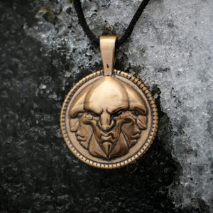 TRIGLAV Slavic God, bronze pendant