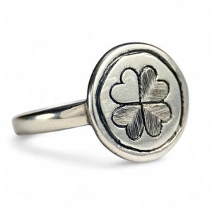 Quatrefoil, medieval ring, silver 925/1000