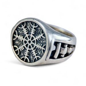 Aegishjálmur, Wikinger Ring, Silber 925, 27g