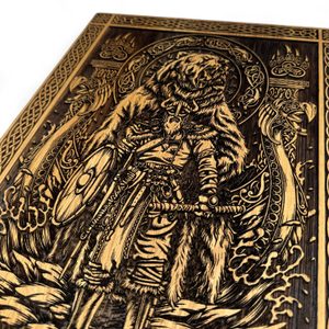 Berserker Viking, wall decoration, wood 32x46cm