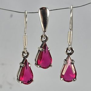 Silver Jewellery Set with Glass STRIGA, Sterling Silver 925