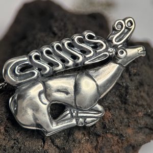 Scythian Stag - necklace, sterling silver