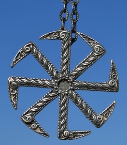 KOLOVRAT, slawisches Symbol der Sonne, Anhänger, Silber 925