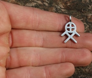 SUN AND HEAVENLY HORSES SYMBOL, silver pendant