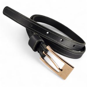 Women's leather belt, black