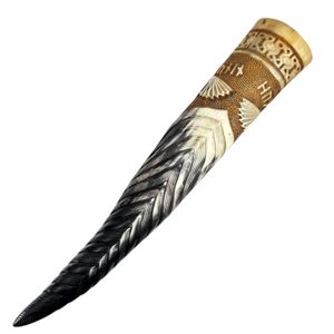 HUGINN and MUNINN, decorated Viking horn