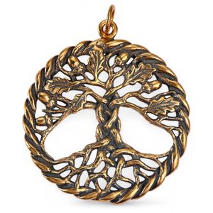 OAK sacred Tree of Life Pendant Bronze