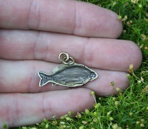 CARP - fish, fishing pendant, zinc, antique brass