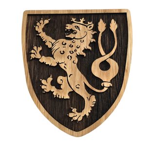 LION TCHEQUE, armoiries médiévales sur bouclier 20cm