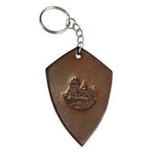 Karlstejn Castle, keychain, leather
