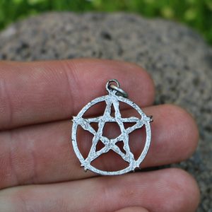 Pentacle pendant zinc, antique silver
