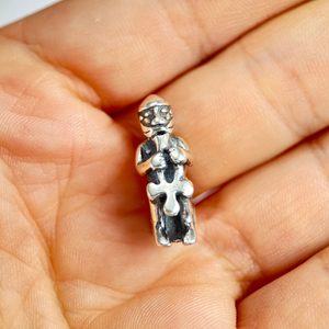 SEATED THOR STATUE - silver pendant, Ag 925