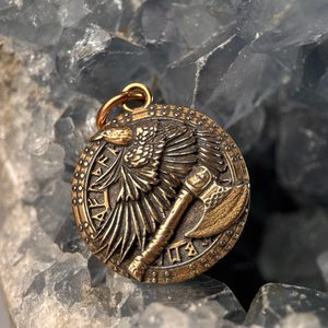 TO VALHALLA! Viking battle amulet, bronze