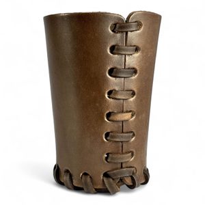 Leather cup for dice brown