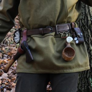 LEATHER BELT WITH FORGED BUCKLE, Perunika system