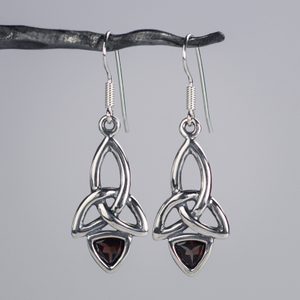 KIRA - boucles d'oreilles, argent, grenat