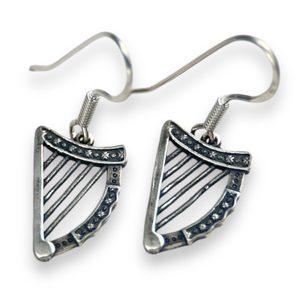 Irish harps, earrings, silver 925/1000