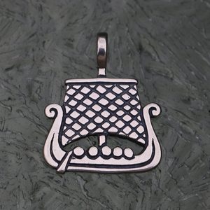 VIKING SHIP, silver pendant
