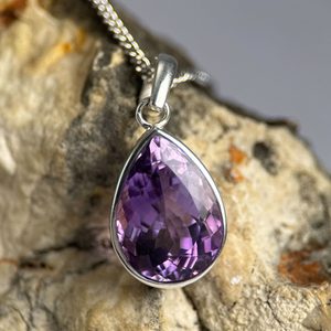 LYRA, silver pendant, amethyst Ag 925/1000 XL stone