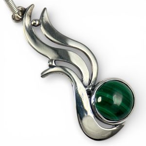 IRIS - Malachite Earrings, sterling silver