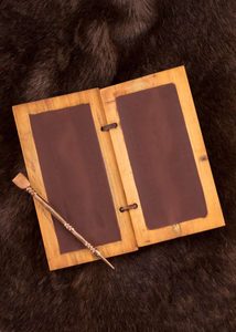 Wooden wax tablet Diptych with brass chisel