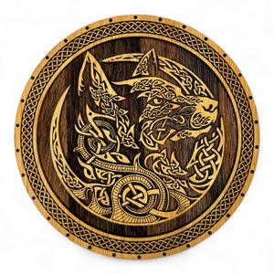 Celtic wolf, wooden wall picture 32cm