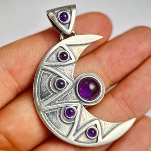 LUNA - pendentif, améthyste, argent