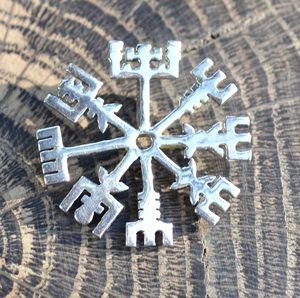 VEGVISIR, rune, pendant for protection, sterling silver