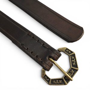Mittelalterlicher Ledergürtel, braun, Salzburg