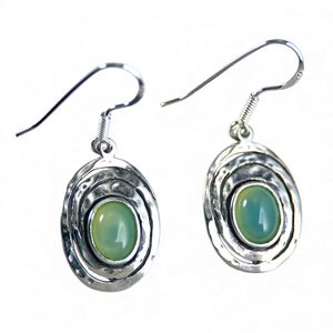 AQUARIUS, sterling silver earrings, blue chalcedony