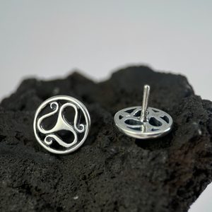 KELTISCHER TRISKEL, Gurtniete, silber