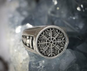 Aegishjálmur, Wikinger Ring, Silber 925, 27g