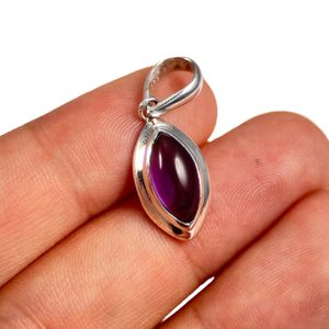Cat's eye, silver pendant, amethyst Ag 925/1000
