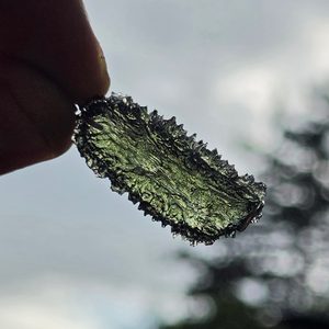 Pendentif en argent avec moldavite naturelle, Ag 925