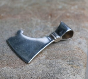 RUSLAV, medieval axe, silver pendant