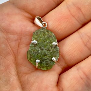BARBARA, silver pendant with Czech Moldavite Ag 925