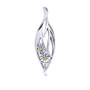 Chrysanthème, pendentif en argent