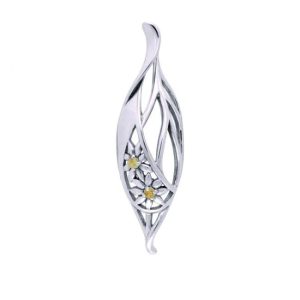 CHRYSANTHEMUM, SILVER PENDANT WITH CITRINE, AG 925 - PENDANTS{% if kategorie.adresa_nazvy[0] != zbozi.kategorie.nazev %} - SILVER JEWELLERY{% endif %}