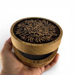 Boîte en chêne MOLDAVITE pour collectionneurs de pierres, moldavite et bracelets