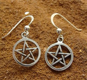 SILVER PENTACLE EARRINGS