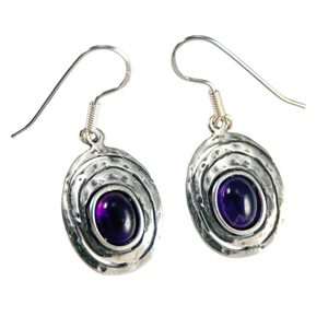 FOREST WELL, sterling silver earrings, amethyst