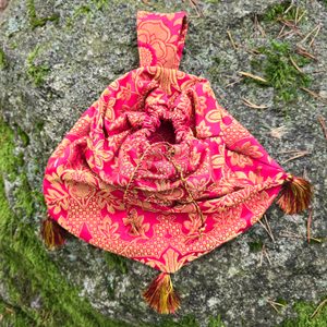 Sac de dame médiéval, XVe siècle, brocart