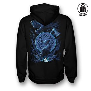Huginn et Muninn, sweat à capuche zippé