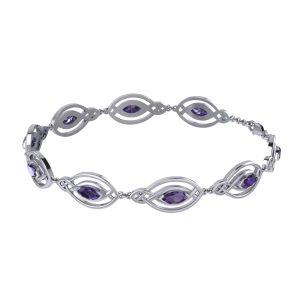 KNOTTED SILVER BANGLE DE LUXE WITH AMETHYSTS, AG 925 - ARMBÄNDER{% if kategorie.adresa_nazvy[0] != zbozi.kategorie.nazev %} - SILBER SCHMUCKSTÜCKE{% endif %}