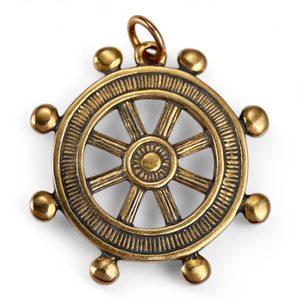 Steering Wheel, massive bronze pendant