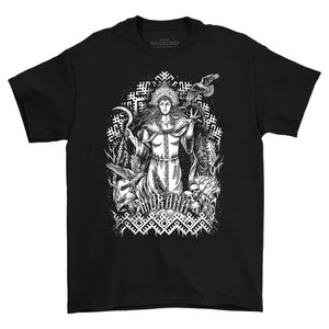 MORANA, Goddess of Death, men's black and white T-shirt